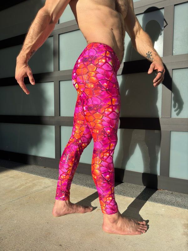 Nonsensical Pink Sample Sale - Geo Fractal / Turtle Shell / Sparkle Pants - Men's Leggings