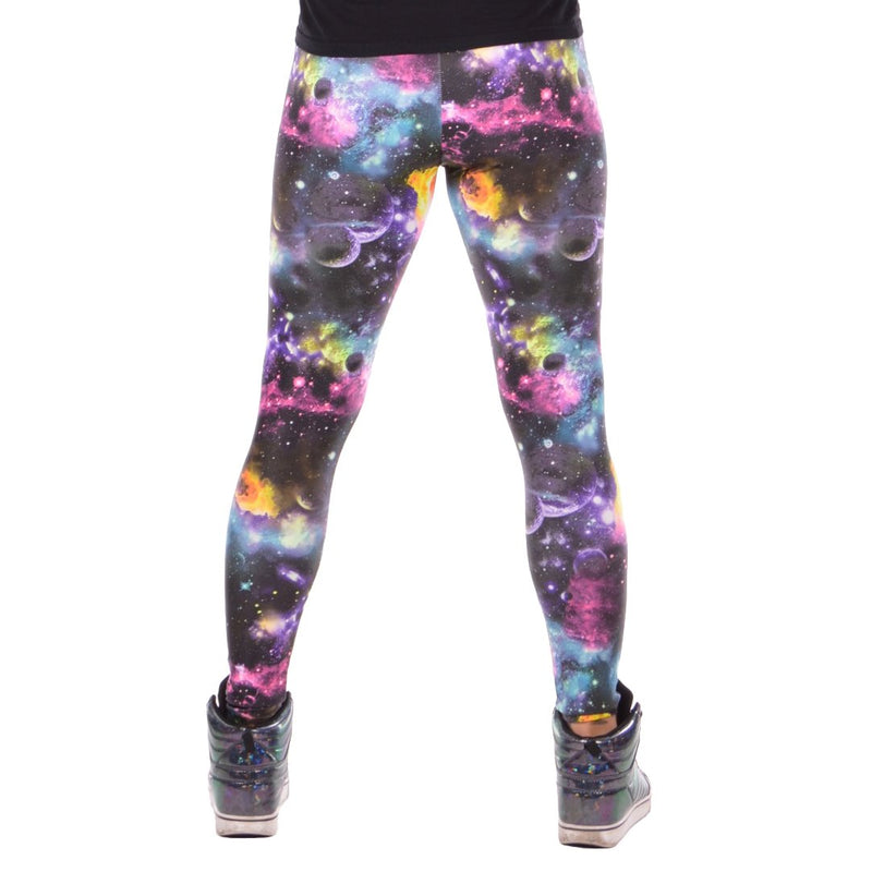 Hot Pink Galaxy Stars Sparkle Leggings by Simply Chic by