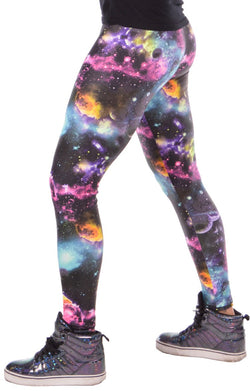 Purple Galaxy Space Leggings - Leggings