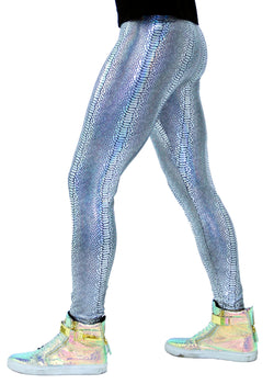 Sparkle Purple Holographic Meggings: Men's Sparkle Leggings