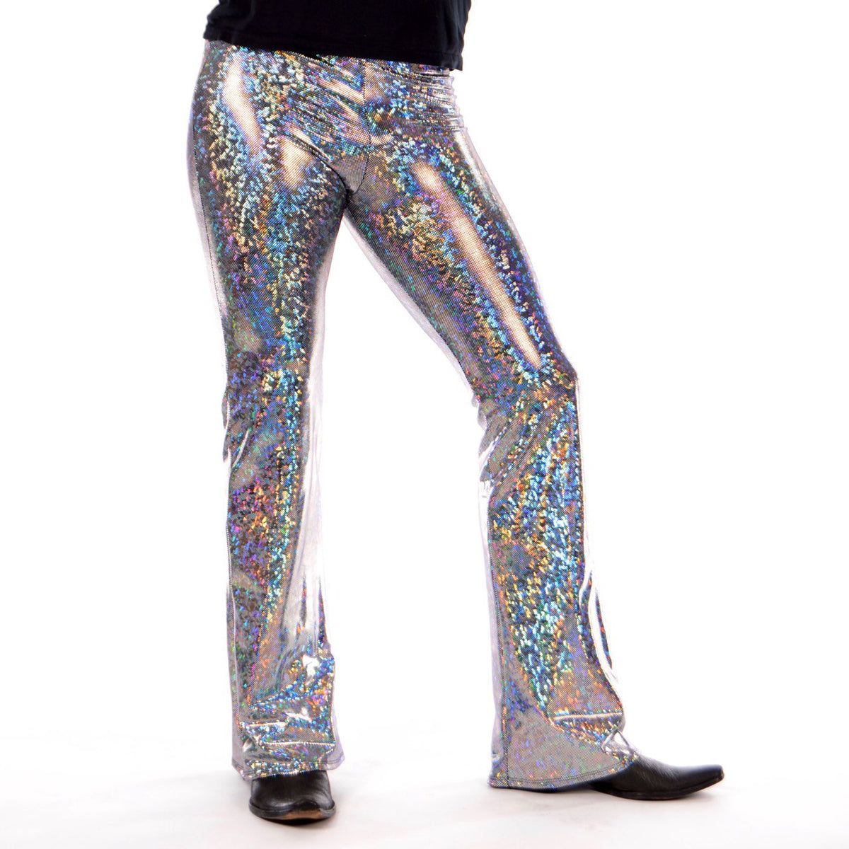 4 Pocket Flare Pants - 4 Color Disco Ball Men's Holographic store Flare Pants // Metallic Mens Bell Bottoms