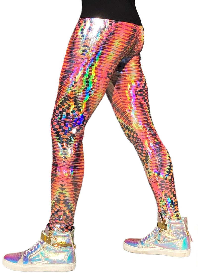 Holographic Floral Psychedelic Men's Leggings – Love Mine Gifts