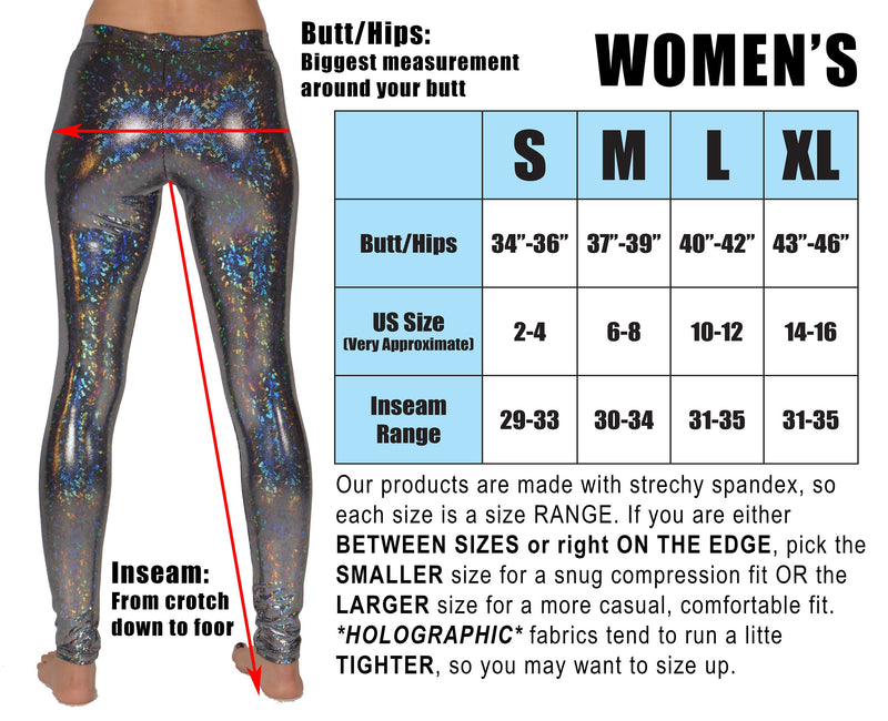 Women's Disco Silver Holographic Leggings - Dimensional Disco - Disco ...