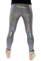 Sparkle Teal Holographic Meggings: Men's Disco Leggings - Festival Clo –  Funstigators