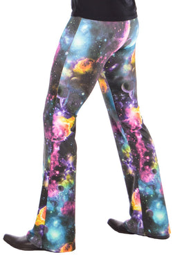 Space: UV Reactive Psychedelic Space Flares - Mens Bell Bottom